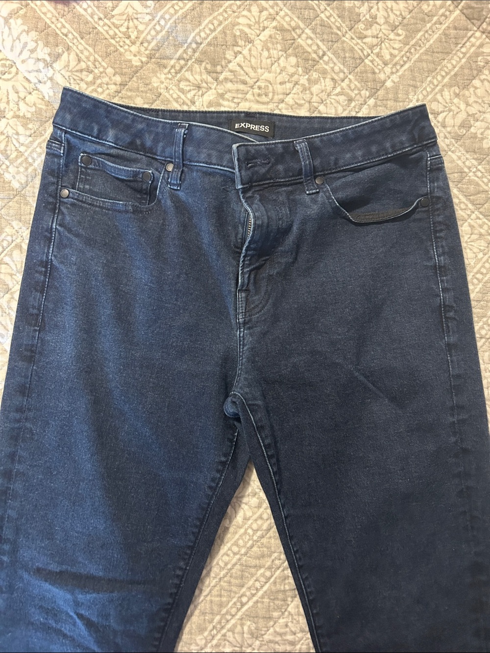 Express Men’s Atheltic Slim Jeans in Dark Blue
